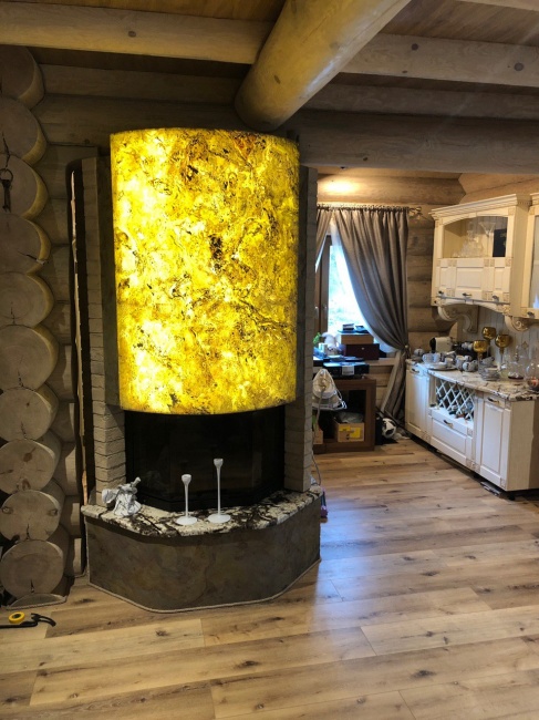 Радиусное панно для камина 1200*1000*400